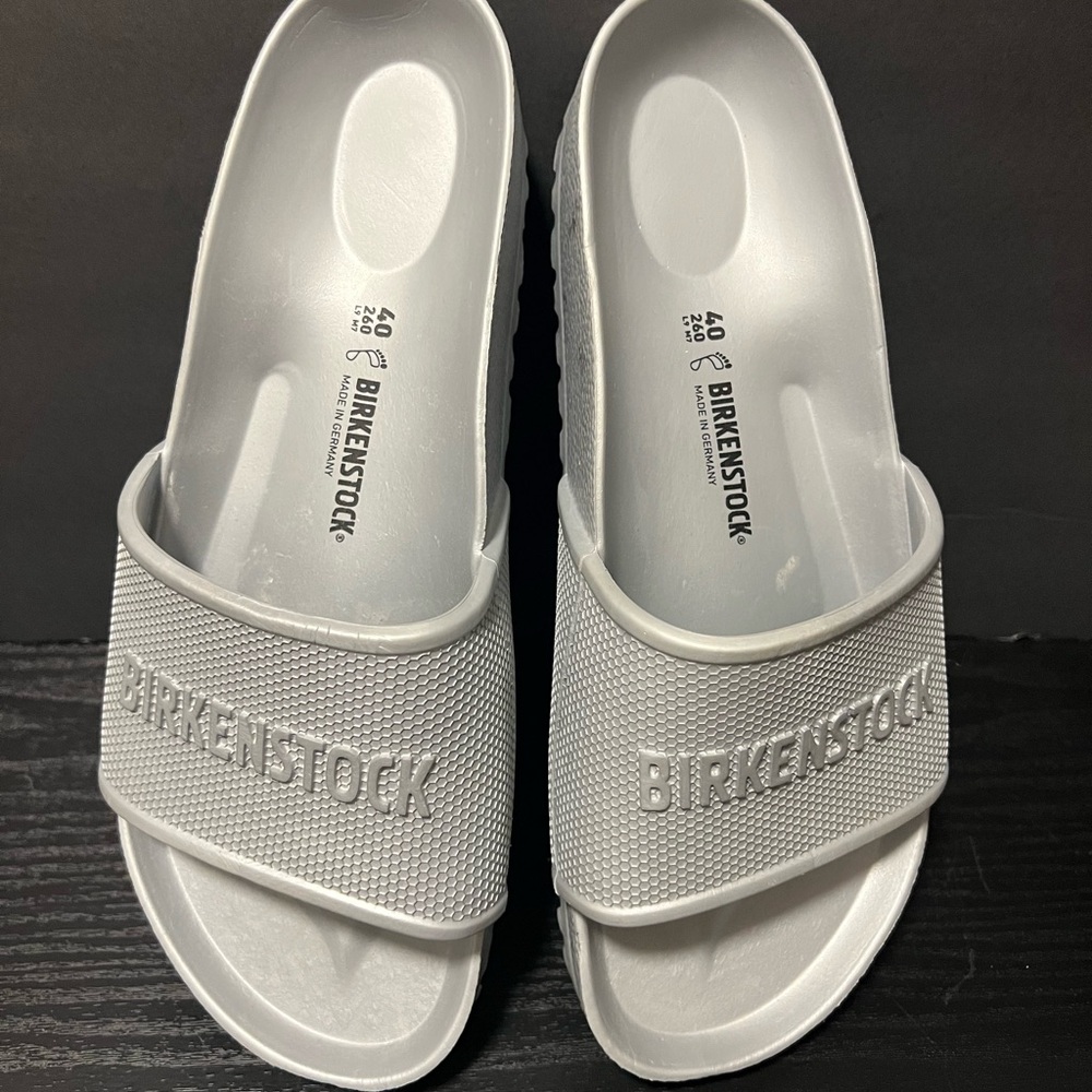 Birkenstock Light Gray Slide Sandals Size 40